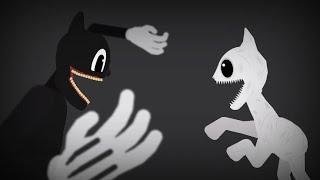 cartoon cat vs white cartoon cat (stick nodes)