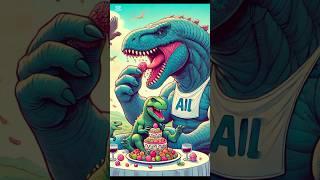 Big dinosaur eating cake #shorts