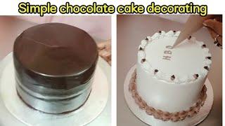 2 pound tall cake Design || Simple Chocolate cake decorating || 2 pound cake design || Tall cake ||