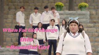 when fat girl change into skinny and beautiful girl. korean mix