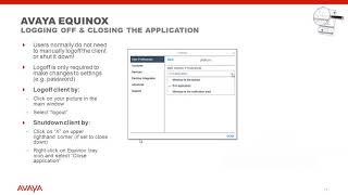 Avaya Equinox W05  Windows client logoff or closedown