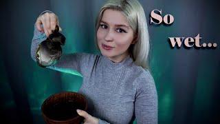 Let me wash away your stress ASMR  Anxiety relief, water sounds from ear to ear, binaural beats