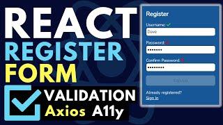 React JS Form Validation | Axios User Registration Form Submit | Beginners to Intermediate