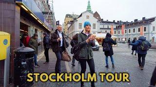 Stockholm, Sweden Walking Tour - Winter 2023 - 4K 60FPS