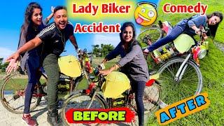 Lady Biker ৰ Accident হ'ল  Comedy