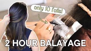 Fast & EASY Balayage Technique | Foilayage using less than 10 Foils with 10 min Gray Coverage