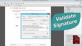 How to Validate All Signature in PDF by using adobe acrobat pro