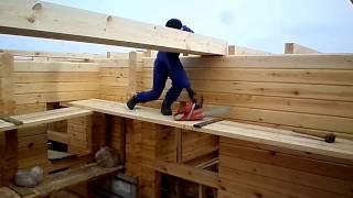 Правильный монтаж деревянных балок в деревянном доме,строительство собственного деревянного дома.