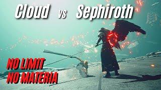 FF7R - Cloud vs Sephiroth [No Materia, No Limit] (Fire & Thunder infusions)