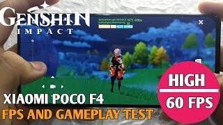 Xiaomi Poco F4 Genshin Impact Gameplay High 60 Fps | MIUI 13 With Fps Meter