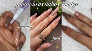 PINTANDO AS UNHAS COMIGO| Como pintar unhas com strass🩶