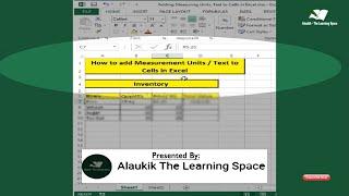 How to add Measurement Unit/Text to Cells in Excel | Adding Measuring Units/Text to Cells in Excel