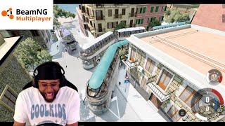 Driving GIANT buses on TIGHT Italian roads lmaooo | BeamNG.Drive