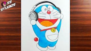 How to draw Doraemon step by step | Easy Step by Step Doraemon Drawing