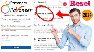 How to reset payoneer security question | login issue payoneer | payoneer forgot security question