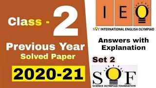 IEO Class 2 Question Paper 2020 International English Olympiad