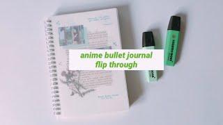 anime bullet journal flip through