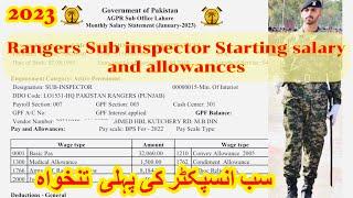 Rangers sub inspector Starting Salary | information | pifra pay slip | Salary and Allowances 2023.