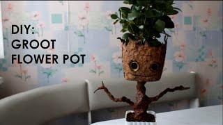 DIY: GROOT FLOWER POT/ЦВЕТОЧНЫЙ ГОРШОК В ФОРМЕ ГРУТА СВОИМИ РУКАМИ!