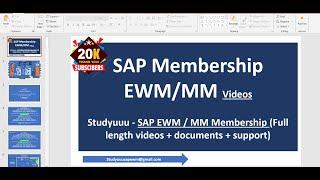 Studyuuu - SAP EWM / MM Membership (Full length videos + documents + support)