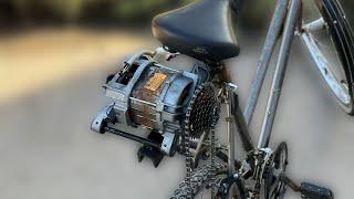 How to Make an Electric Bicycle Using Washer Machine Motor completely unbelievable idea