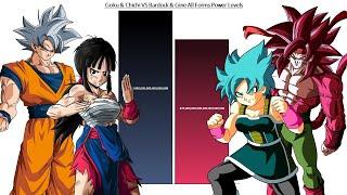 Goku & Chichi VS Bardock & Gine All Forms Power Levels