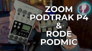 Zoom PodTrak P4: Audio Recorder Designed for Podcasting & Rode Podmic