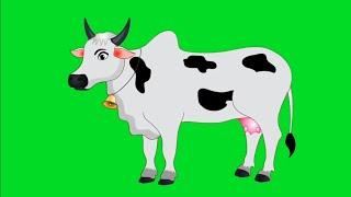 Green screen cartoon cow//Green screen cartoon গরু//Green screen R.