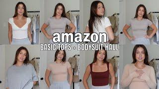 AMAZON FASHION BASICS + BODYSUIT HAUL: Pumiey bodysuit try on