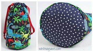 Drawstring Bag with Circle Bottom | Sewing How to from Whitney Sews