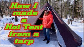 CHEAP , DIY Hot Tent , from a tarp !!!