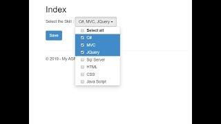 Dropdown with Multiple checkbox using jQuery in MVC 5