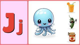 Abc Alphabets - J for Jellyfish - Uppercase & Lowercase Alphabet