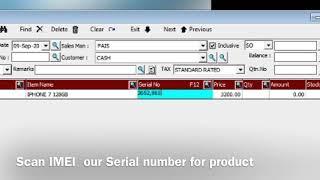IMEI wise sales making in mobile shop