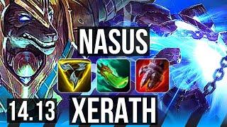 NASUS vs XERATH (MID) | 9/1/8, 1200+ games, Dominating, Rank 14 Nasus | EUW Grandmaster | 14.13