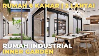 DESAIN RUMAH 12X20 M 2 LANTAI INDUSTRIAL TROPIS 2 LANTAI - JASA ARSITEK