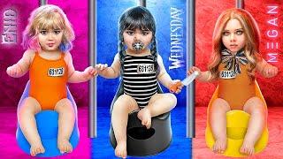 Wednesday Addams, Enid and M3GAN in Jail! Chucky Doll in Real Life! Extreme Jail Makeover!