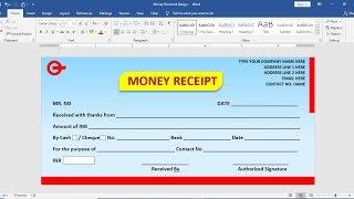 Ms word Tutorial 2020 - New and Advance Money Receipt Bill Design using ms word | new idea |