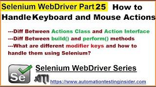 Selenium WebDriver | Part25 | Actions Class in Selenium