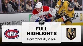 NHL Highlights | Canadiens vs. Golden Knights | December 31, 2024