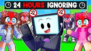 TV MAN Ignored The YANDERE GIRLS For 24 Hours In MINECRAFT..