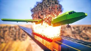 Lego Airplanes Fly through Fire Wall #2 | Brick Rigs