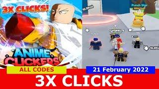 NEW UPDATE [X3 CLICKS] ALL CODES! Anime Clickers Simulator ROBLOX  | February 21, 2022