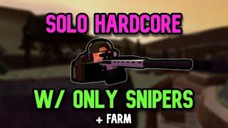 Solo Hardcore Wave 42 With Only Sniper (Easy Guide) - Tower Defense Simulator | TDS