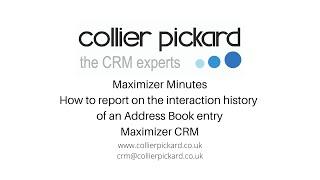 Maximizer Minutes - How to Report on the Interaction History of an Address Book Entry