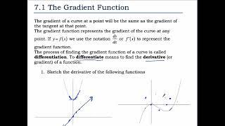 The Derivative as The Gradient Function