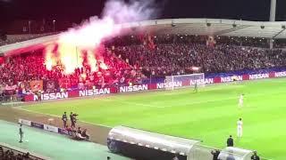 Spartak Moscow fans decided to aim a flare gun at the ref tonight in the game against Maribor