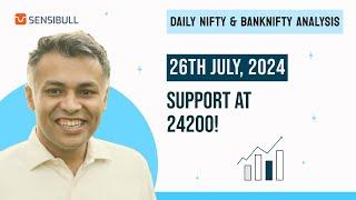 NIFTY and BANKNIFTY Analysis for tomorrow 26 July