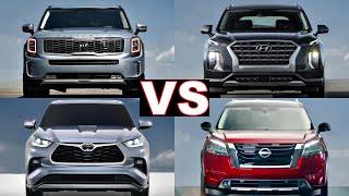 2022 Nissan Pathfinder vs Toyota Highlander, Kia Telluride & Hyundai Palisade! (review) pathfinder!
