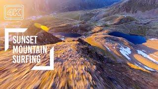 Mountains From Above - Stunning Drone flying into the golden sunset light - 4k